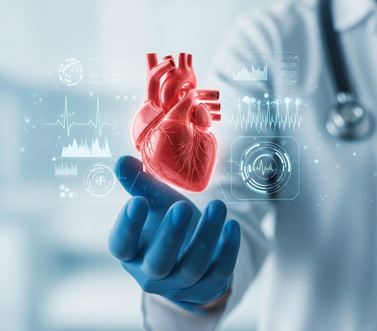 doctor-presenting-3d-heart-model-with-digital-interface